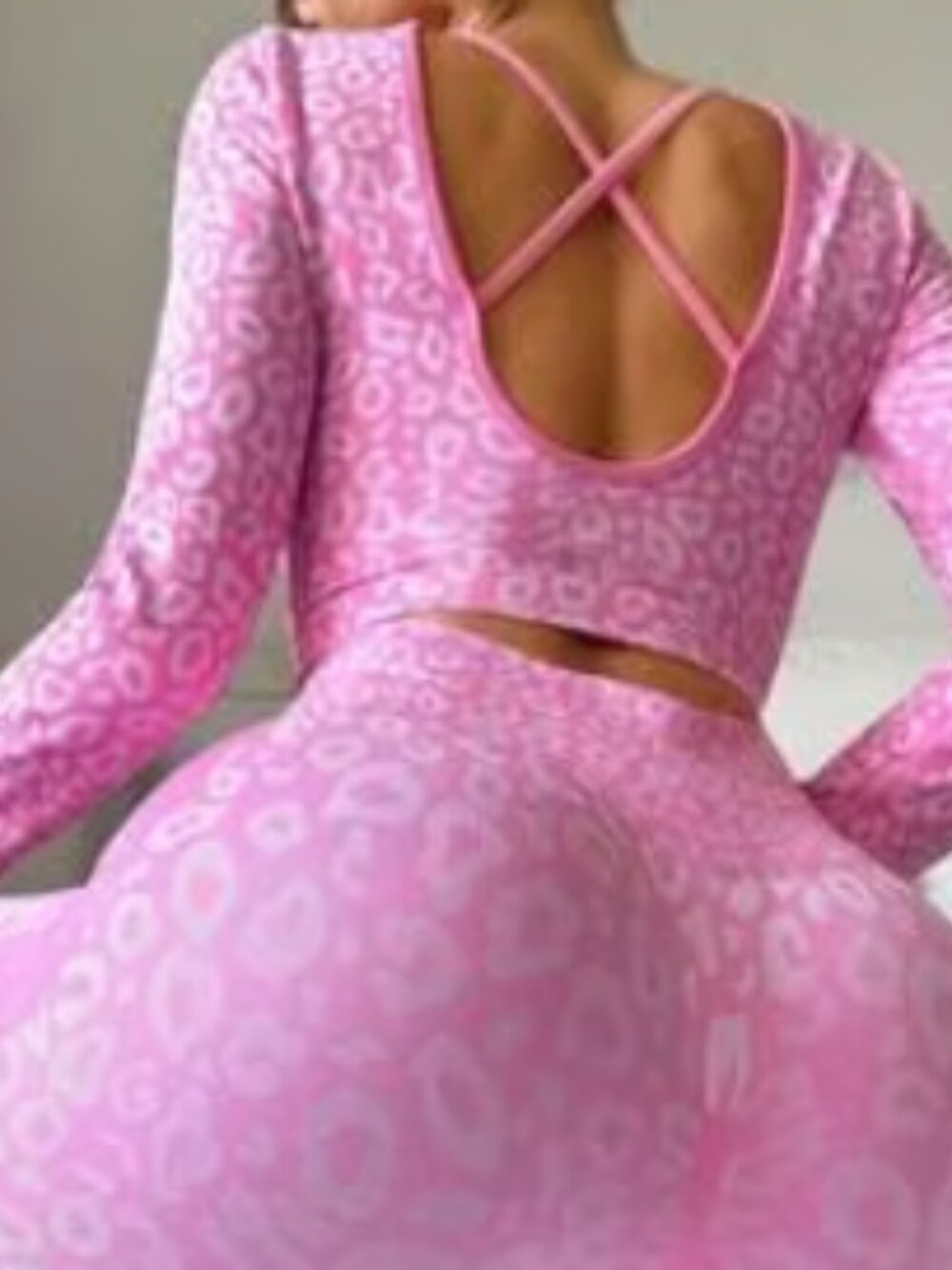 Leggings and Long Sleeve Crop Top Matching Set